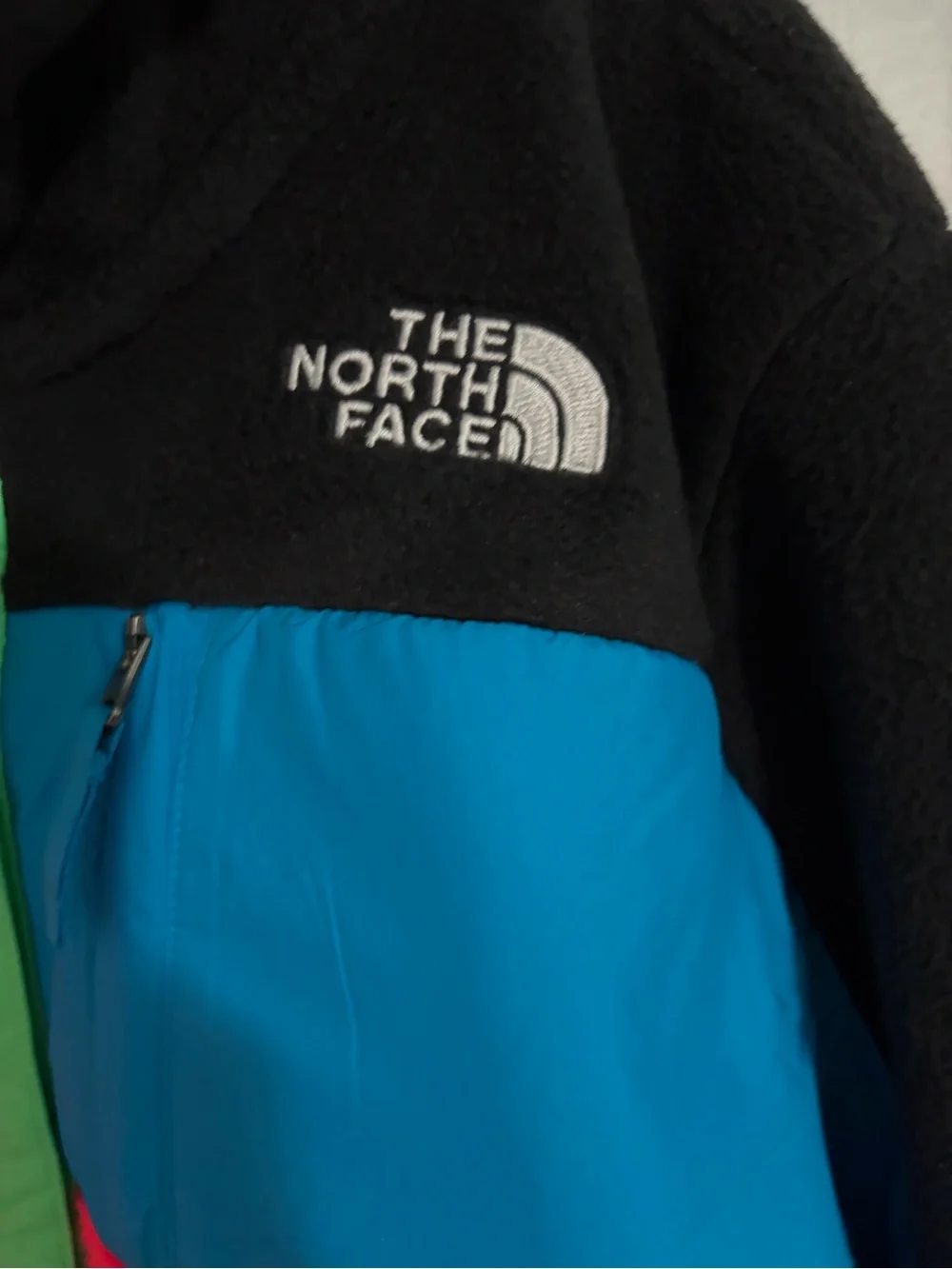 The North Face Girls' Colorblock Fleece Jacket in Pink/Blue/Black
